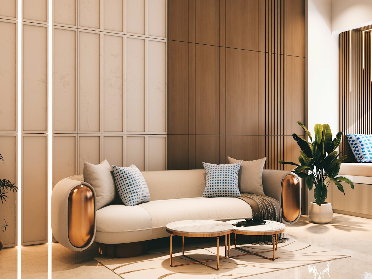 Furnished modern living room
